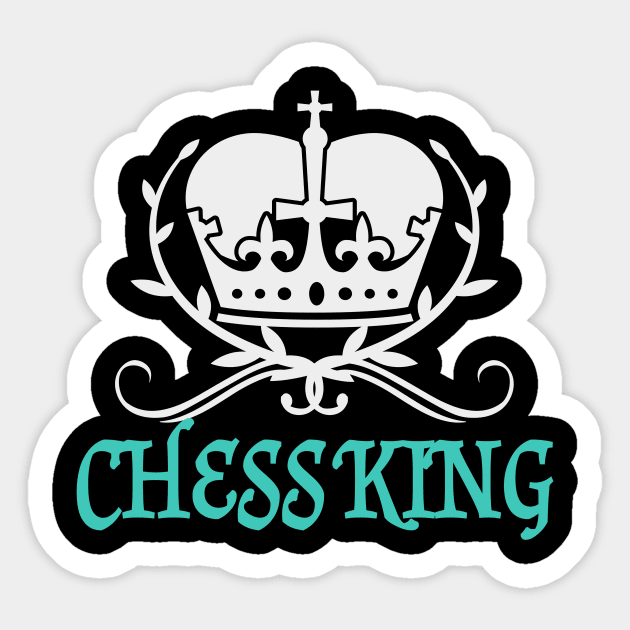 King of Chess Crown Player Sticker by Foxxy Merch